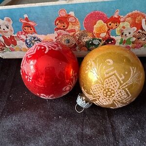 Vintage 1950’s west Germany glass Christmas ornaments